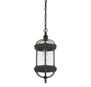 Kensington One Light Hanging Lantern in Textured Black