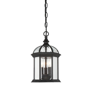 Kensington Three Light Hanging Lantern in Textured Black