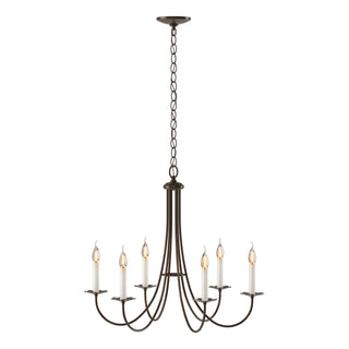 Hubbardton Forge - 101160-SKT-05 - Simple Sweep 6 Arm Chandelier - Simple Lines - Bronze