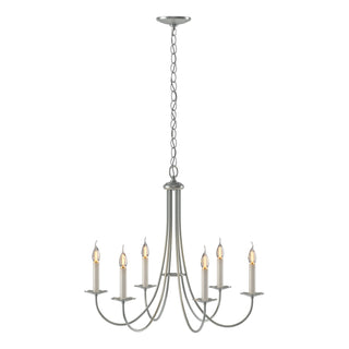Hubbardton Forge - 101160-SKT-82 - Simple Sweep 6 Arm Chandelier - Simple Lines - Vintage Platinum