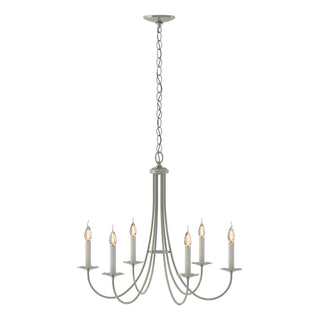 Hubbardton Forge - 101160-SKT-85 - Simple Sweep 6 Arm Chandelier - Simple Lines - Sterling