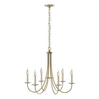 Hubbardton Forge - 101160-SKT-86 - Simple Sweep 6 Arm Chandelier - Simple Lines - Modern Brass