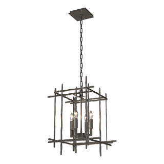Hubbardton Forge - 101315-SKT-07 - Tura 4-Light Small Chandelier - Tura - Dark Smoke