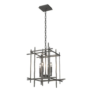 Hubbardton Forge - 101315-SKT-20 - Tura 4-Light Small Chandelier - Tura - Natural Iron