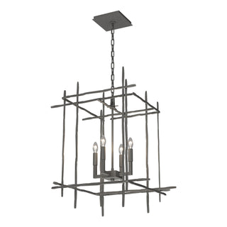 Hubbardton Forge - 101316-SKT-20 - Tura 4-Light Medium Chandelier - Tura - Natural Iron