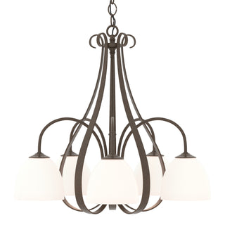 Hubbardton Forge - 101445-SKT-05-GG0001 - Sweeping Taper 5 Arm Chandelier - Sweeping Taper - Bronze