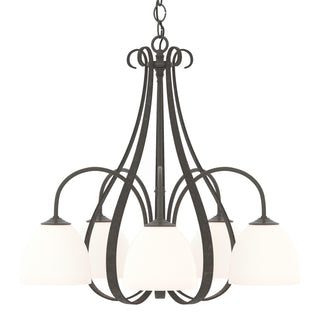 Hubbardton Forge - 101445-SKT-07-GG0001 - Sweeping Taper 5 Arm Chandelier - Sweeping Taper - Dark Smoke