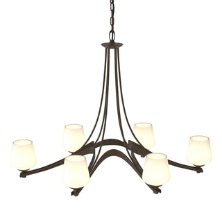 Hubbardton Forge - 104106-SKT-05-GG0236 - Oval Ribbon 6 Arm Chandelier - Ribbon - Bronze