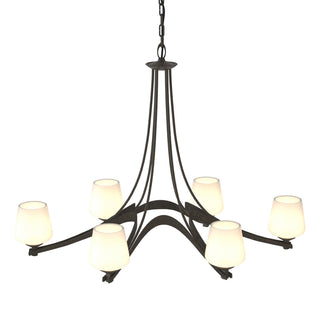 Hubbardton Forge - 104106-SKT-07-GG0236 - Oval Ribbon 6 Arm Chandelier - Ribbon - Dark Smoke