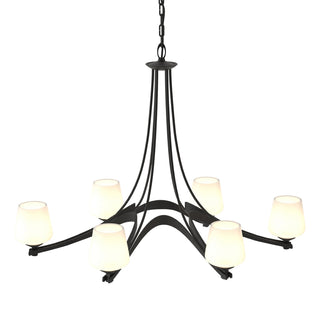 Hubbardton Forge - 104106-SKT-10-GG0236 - Oval Ribbon 6 Arm Chandelier - Ribbon - Black