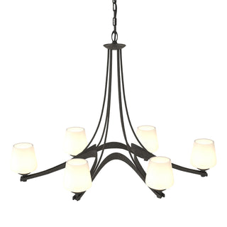 Hubbardton Forge - 104106-SKT-20-GG0236 - Oval Ribbon 6 Arm Chandelier - Ribbon - Natural Iron