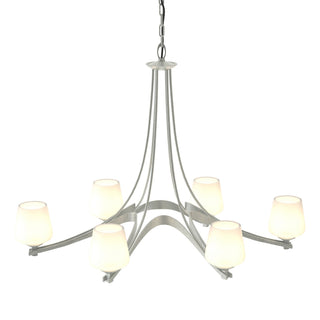 Hubbardton Forge - 104106-SKT-82-GG0236 - Oval Ribbon 6 Arm Chandelier - Ribbon - Vintage Platinum