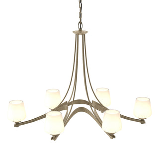 Hubbardton Forge - 104106-SKT-84-GG0236 - Oval Ribbon 6 Arm Chandelier - Ribbon - Soft Gold