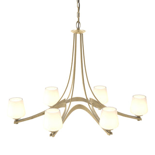 Hubbardton Forge - 104106-SKT-86-GG0236 - Oval Ribbon 6 Arm Chandelier - Ribbon - Modern Brass