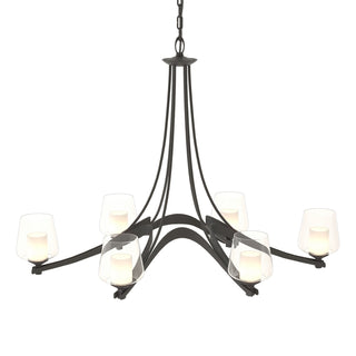 Hubbardton Forge - 104116-SKT-10-ZU0291 - Oval Ribbon 6 Arm Chandelier - Ribbon - Black