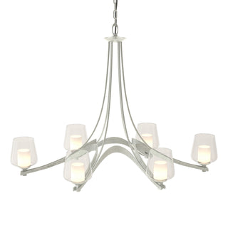 Hubbardton Forge - 104116-SKT-82-ZU0291 - Oval Ribbon 6 Arm Chandelier - Ribbon - Vintage Platinum
