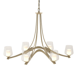Hubbardton Forge - 104116-SKT-84-ZU0291 - Oval Ribbon 6 Arm Chandelier - Ribbon - Soft Gold