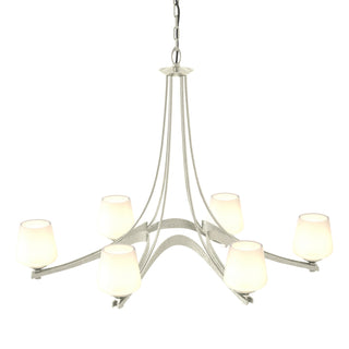 Hubbardton Forge - 104106-SKT-85-GG0236 - Oval Ribbon 6 Arm Chandelier - Ribbon - Sterling