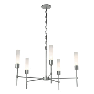 Hubbardton Forge - 105045-SKT-82-FD0611 - Vela 5 Arm Chandelier - Vela - Vintage Platinum