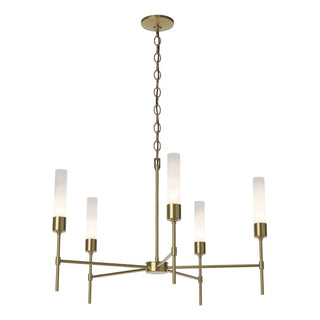 Hubbardton Forge - 105045-SKT-86-FD0611 - Vela 5 Arm Chandelier - Vela - Modern Brass