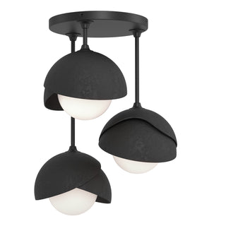 Hubbardton Forge - 121374-SKT-10-10-GG0711 - Brooklyn 3-Light Double Shade Semi-Flush - Brooklyn - Black