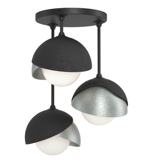 Hubbardton Forge - 121374-SKT-10-82-GG0711 - Brooklyn 3-Light Double Shade Semi-Flush - Brooklyn - Black