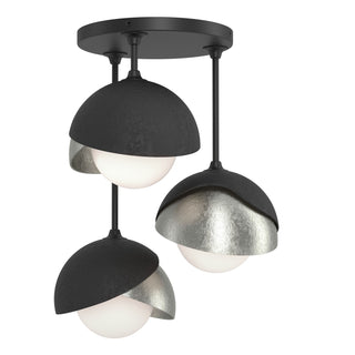Hubbardton Forge - 121374-SKT-10-85-GG0711 - Brooklyn 3-Light Double Shade Semi-Flush - Brooklyn - Black
