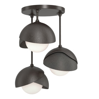 Hubbardton Forge - 121374-SKT-14-20-GG0711 - Brooklyn 3-Light Double Shade Semi-Flush - Brooklyn - Oil Rubbed Bronze