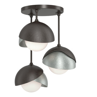 Hubbardton Forge - 121374-SKT-14-82-GG0711 - Brooklyn 3-Light Double Shade Semi-Flush - Brooklyn - Oil Rubbed Bronze