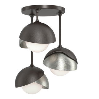 Hubbardton Forge - 121374-SKT-14-85-GG0711 - Brooklyn 3-Light Double Shade Semi-Flush - Brooklyn - Oil Rubbed Bronze