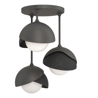 Hubbardton Forge - 121374-SKT-20-10-GG0711 - Brooklyn 3-Light Double Shade Semi-Flush - Brooklyn - Natural Iron