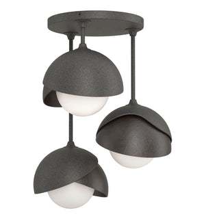 Hubbardton Forge - 121374-SKT-20-14-GG0711 - Brooklyn 3-Light Double Shade Semi-Flush - Brooklyn - Natural Iron