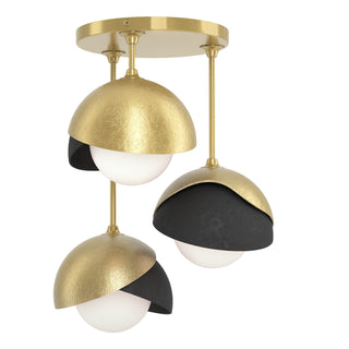 Hubbardton Forge - 121374-SKT-86-10-GG0711 - Brooklyn 3-Light Double Shade Semi-Flush - Brooklyn - Modern Brass