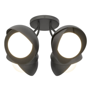 Hubbardton Forge - 121376-SKT-10-10-GG0711 - Brooklyn 4-Light Double Shade Semi-Flush - Brooklyn - Black