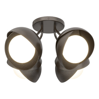 Hubbardton Forge - 121376-SKT-14-14-GG0711 - Brooklyn 4-Light Double Shade Semi-Flush - Brooklyn - Oil Rubbed Bronze