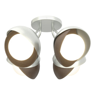 Hubbardton Forge - 121376-SKT-82-05-GG0711 - Brooklyn 4-Light Double Shade Semi-Flush - Brooklyn - Vintage Platinum
