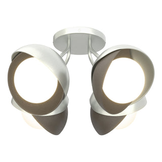 Hubbardton Forge - 121376-SKT-82-07-GG0711 - Brooklyn 4-Light Double Shade Semi-Flush - Brooklyn - Vintage Platinum