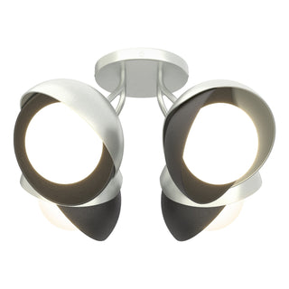 Hubbardton Forge - 121376-SKT-82-10-GG0711 - Brooklyn 4-Light Double Shade Semi-Flush - Brooklyn - Vintage Platinum