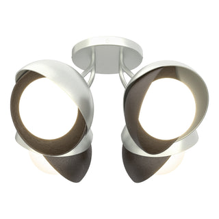 Hubbardton Forge - 121376-SKT-82-14-GG0711 - Brooklyn 4-Light Double Shade Semi-Flush - Brooklyn - Vintage Platinum