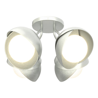 Hubbardton Forge - 121376-SKT-82-82-GG0711 - Brooklyn 4-Light Double Shade Semi-Flush - Brooklyn - Vintage Platinum