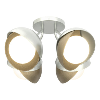 Hubbardton Forge - 121376-SKT-82-84-GG0711 - Brooklyn 4-Light Double Shade Semi-Flush - Brooklyn - Vintage Platinum