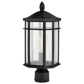 Raiden One Light Outdoor Post Lantern in Matte Black
