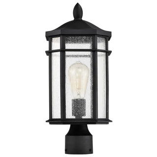 Raiden One Light Outdoor Post Lantern in Matte Black