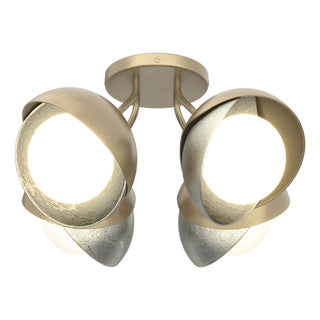 Hubbardton Forge - 121376-SKT-84-85-GG0711 - Brooklyn 4-Light Double Shade Semi-Flush - Brooklyn - Soft Gold