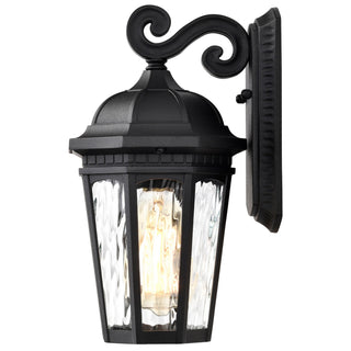 East River One Light Outdoor Wall Lantern in Matte Black