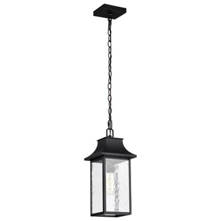 Austen One Light Outdoor Hanging Lantern in Matte Black