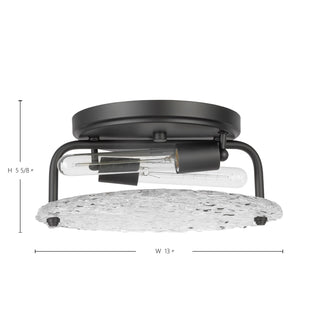 Glacier Two Light Flush Mount in Matte Black