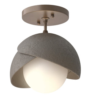 Hubbardton Forge - 121377-SKT-05-07-GG0711 - Brooklyn 1-Light Double Shade Semi-Flush - Brooklyn - Bronze
