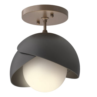 Hubbardton Forge - 121377-SKT-05-10-GG0711 - Brooklyn 1-Light Double Shade Semi-Flush - Brooklyn - Bronze