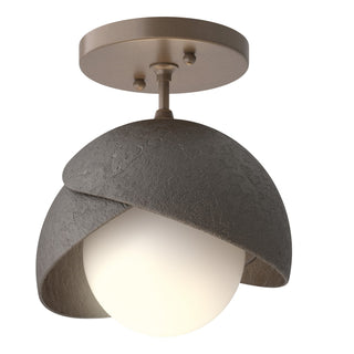 Hubbardton Forge - 121377-SKT-05-14-GG0711 - Brooklyn 1-Light Double Shade Semi-Flush - Brooklyn - Bronze